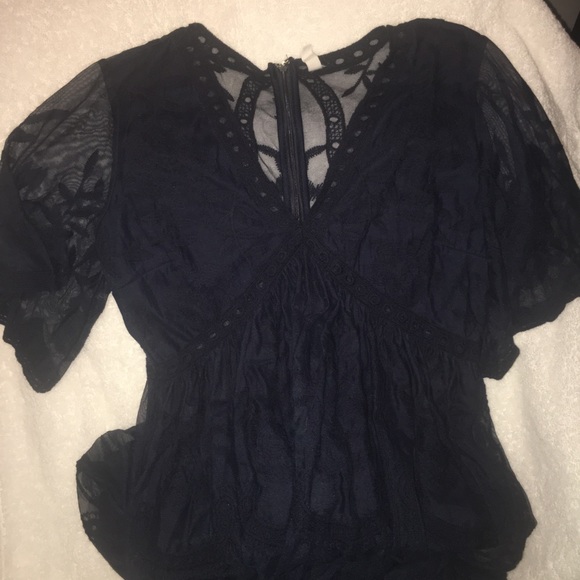 PinkBlush Navy Lace Overlay Maternity Maxi Dress - Picture 2 of 5